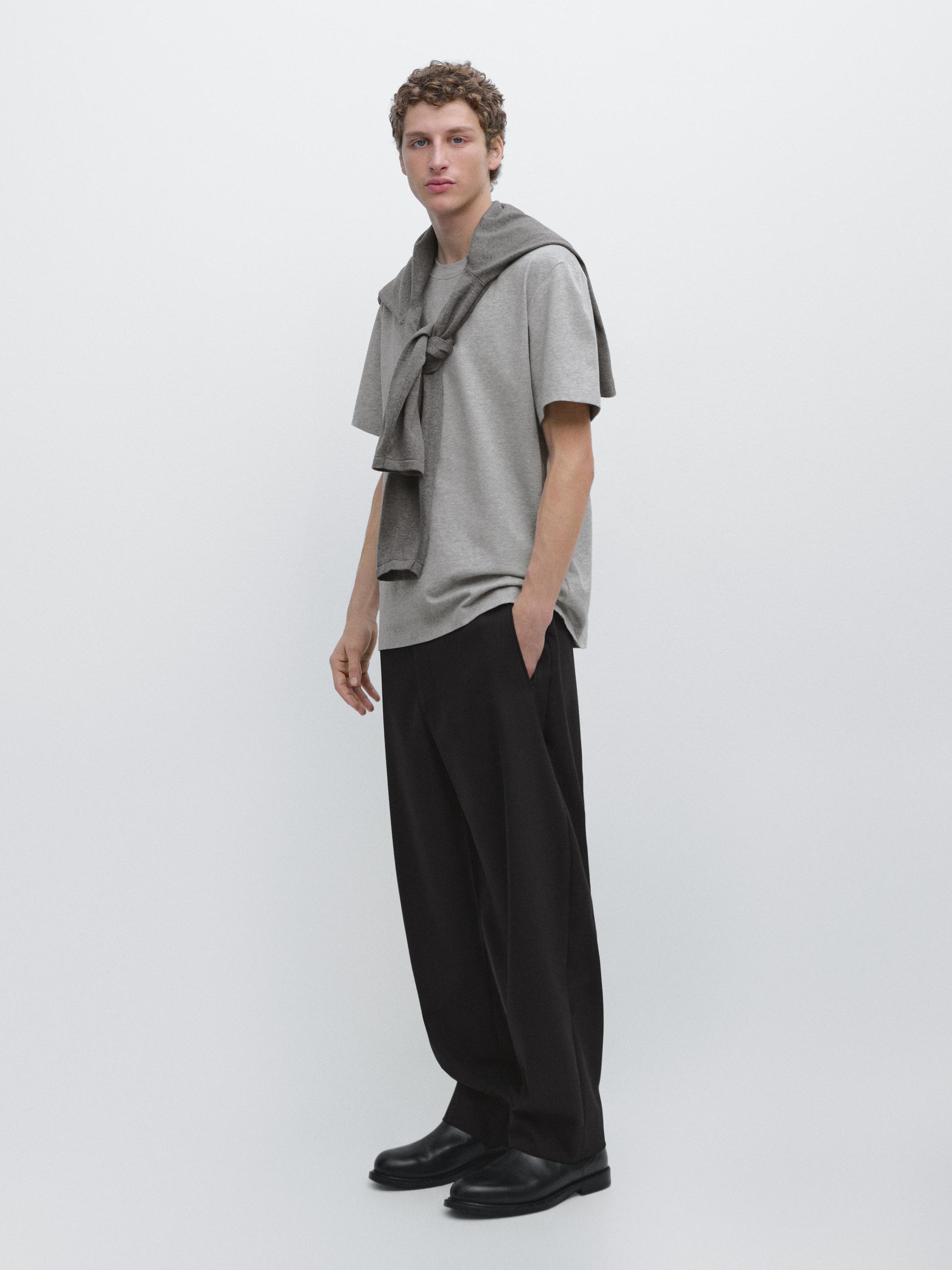 Short sleeve cotton melange T-shirt